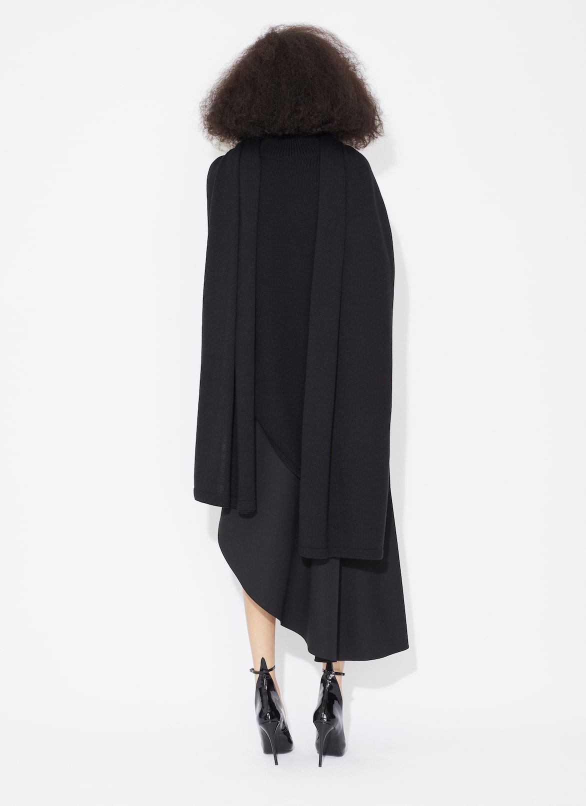 MERINO WOOL KNIT SCARF ALAÏA BLACK MERINO WOOL KNIT SCARF